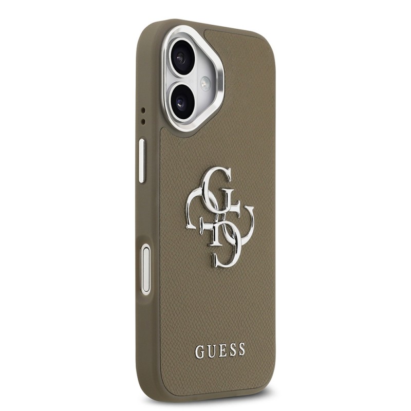 Bal-z Apple iPhone 17 Kılıf Guess Orjinal Lisanslı Grained 4G Metal Büyük Logolu Kapak