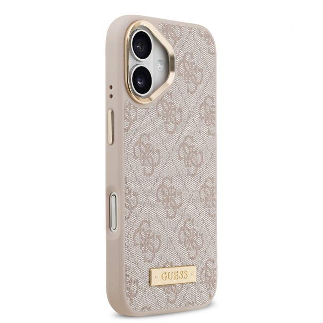 Apple iPhone 17 Kılıf Guess Orjinal Lisanslı M-safe Şarj Özellikli 4G Desenli PU Metal Plaka Klasik Logolu Kapak Apple iPhone 17 Kılıf Guess Orjinal Lisanslı M-safe Şarj Özellikli 4G Desenli PU Metal Plaka Klasik Logolu Kapak