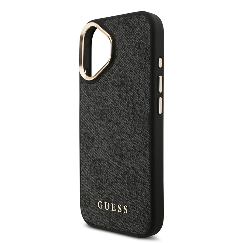 Bal-z Apple iPhone 17 Kılıf Guess Orjinal Lisanslı M-safe Şarj Özellikli 4G Metal Büyük Logolu Kartlıklı Kapak