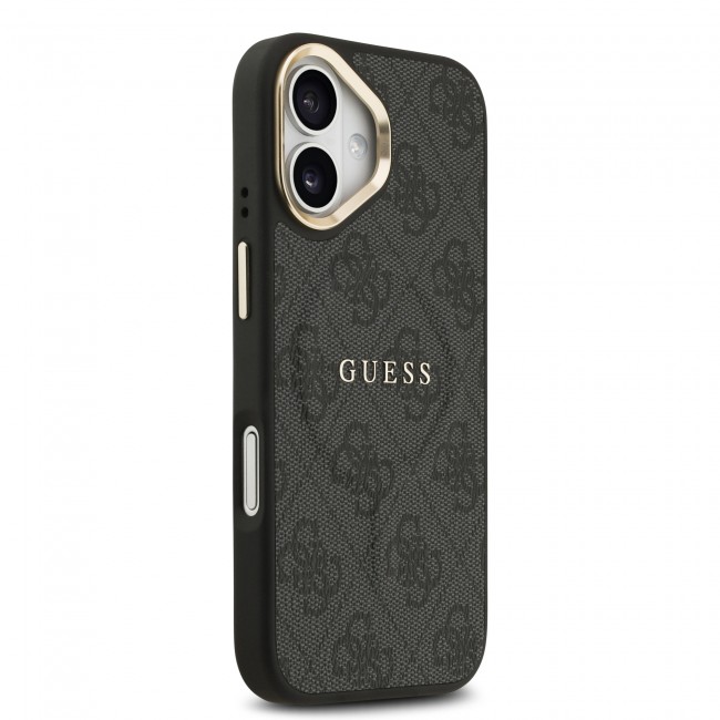 Apple iPhone 17 Kılıf Guess Orjinal Lisanslı M-safe Şarj Özellikli Gold Metal Kamera Çerçeveli PU Deri 4G Desenli Yazı Logolu Kapak Apple iPhone 17 Kılıf Guess Orjinal Lisanslı M-safe Şarj Özellikli Gold Metal Kamera Çerçeveli PU Deri 4G Desenli Yazı Logolu Kapak