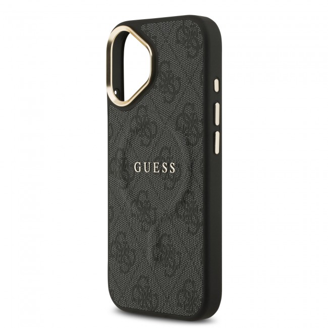 Apple iPhone 17 Kılıf Guess Orjinal Lisanslı M-safe Şarj Özellikli Gold Metal Kamera Çerçeveli PU Deri 4G Desenli Yazı Logolu Kapak Apple iPhone 17 Kılıf Guess Orjinal Lisanslı M-safe Şarj Özellikli Gold Metal Kamera Çerçeveli PU Deri 4G Desenli Yazı Logolu Kapak