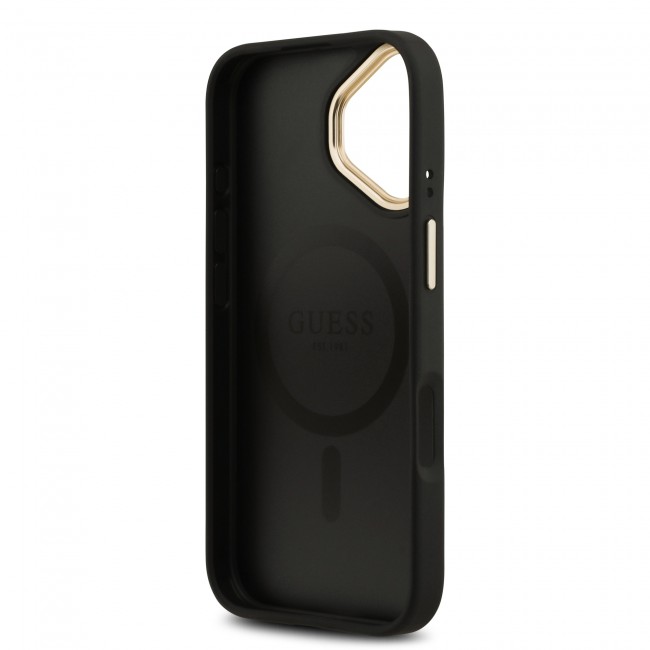 Apple iPhone 17 Kılıf Guess Orjinal Lisanslı M-safe Şarj Özellikli Gold Metal Kamera Çerçeveli PU Deri 4G Desenli Yazı Logolu Kapak Apple iPhone 17 Kılıf Guess Orjinal Lisanslı M-safe Şarj Özellikli Gold Metal Kamera Çerçeveli PU Deri 4G Desenli Yazı Logolu Kapak