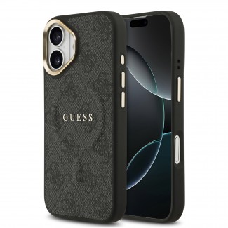 Apple iPhone 17 Kılıf Guess Orjinal Lisanslı M-safe Şarj Özellikli Gold Metal Kamera Çerçeveli PU Deri 4G Desenli Yazı Logolu Kapak Apple iPhone 17 Kılıf Guess Orjinal Lisanslı M-safe Şarj Özellikli Gold Metal Kamera Çerçeveli PU Deri 4G Desenli Yazı Logolu Kapak