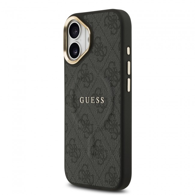Apple iPhone 17 Kılıf Guess Orjinal Lisanslı M-safe Şarj Özellikli Gold Metal Kamera Çerçeveli PU Deri 4G Desenli Yazı Logolu Kapak Apple iPhone 17 Kılıf Guess Orjinal Lisanslı M-safe Şarj Özellikli Gold Metal Kamera Çerçeveli PU Deri 4G Desenli Yazı Logolu Kapak