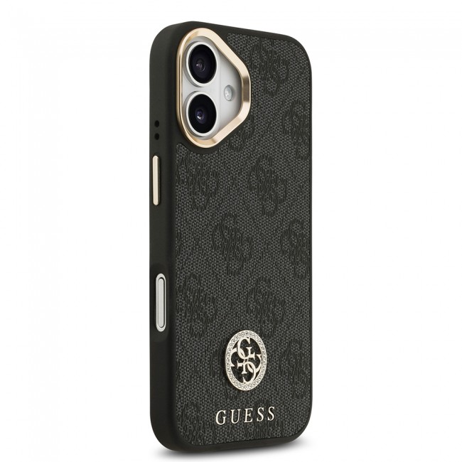 Apple iPhone 17 Kılıf Guess Orjinal Lisanslı M-safe Şarj Özellikli Gold Metal Kamera Çerçeveli Taşlı 4G Logolu Kapak Apple iPhone 17 Kılıf Guess Orjinal Lisanslı M-safe Şarj Özellikli Gold Metal Kamera Çerçeveli Taşlı 4G Logolu Kapak