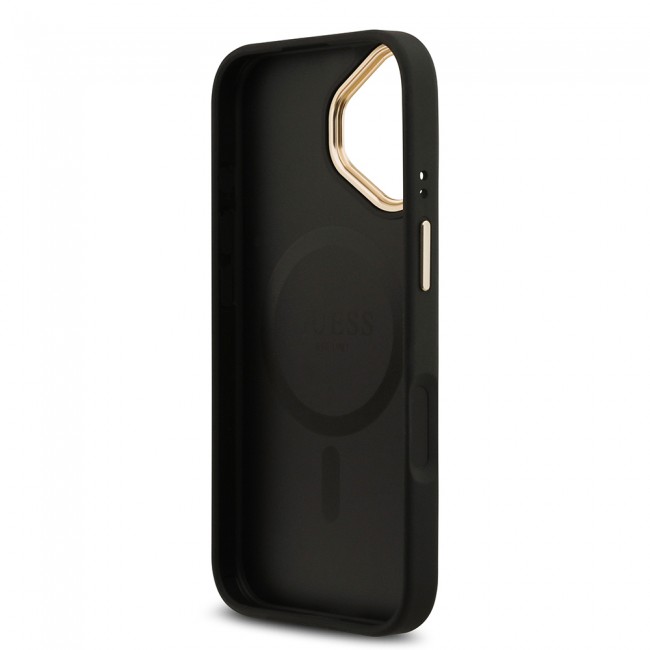 Apple iPhone 17 Kılıf Guess Orjinal Lisanslı M-safe Şarj Özellikli Gold Metal Kamera Çerçeveli Taşlı 4G Logolu Kapak Apple iPhone 17 Kılıf Guess Orjinal Lisanslı M-safe Şarj Özellikli Gold Metal Kamera Çerçeveli Taşlı 4G Logolu Kapak