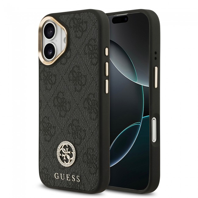 Apple iPhone 17 Kılıf Guess Orjinal Lisanslı M-safe Şarj Özellikli Gold Metal Kamera Çerçeveli Taşlı 4G Logolu Kapak Apple iPhone 17 Kılıf Guess Orjinal Lisanslı M-safe Şarj Özellikli Gold Metal Kamera Çerçeveli Taşlı 4G Logolu Kapak