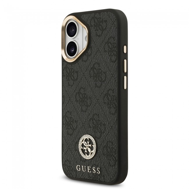 Apple iPhone 17 Kılıf Guess Orjinal Lisanslı M-safe Şarj Özellikli Gold Metal Kamera Çerçeveli Taşlı 4G Logolu Kapak Apple iPhone 17 Kılıf Guess Orjinal Lisanslı M-safe Şarj Özellikli Gold Metal Kamera Çerçeveli Taşlı 4G Logolu Kapak