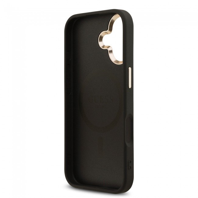 Apple iPhone 17 Kılıf Guess Orjinal Lisanslı M-safe Şarj Özellikli Gold Metal Kamera Çerçeveli Taşlı Üçgen Logo 4G Desenli Kapak Apple iPhone 17 Kılıf Guess Orjinal Lisanslı M-safe Şarj Özellikli Gold Metal Kamera Çerçeveli Taşlı Üçgen Logo 4G Desenli Kapak