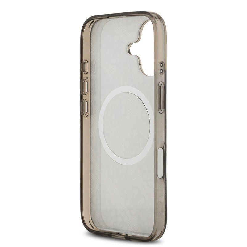 Bal-z Apple iPhone 17 Kılıf Guess Orjinal Lisanslı M-safe Şarj Özellikli IML Peony ve 4G Desenli Klasik Logolu Kapak