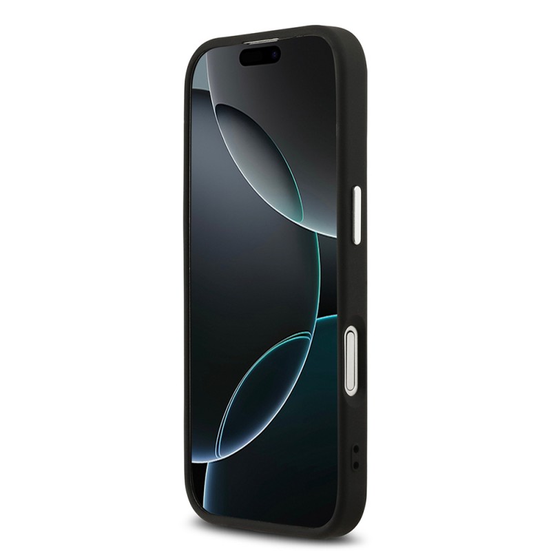 Bal-z Apple iPhone 17 Kılıf Guess Orjinal Lisanslı M-safe Şarj Özellikli Klasik Yazı Logolu PU Deri Kapak