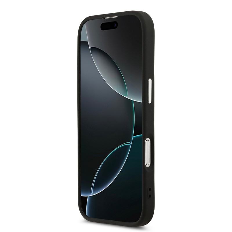 Bal-z Apple iPhone 17 Kılıf Guess Orjinal Lisanslı M-safe Şarj Özellikli PU Deri Metal Kamera Çerçeveli Üçgen Logolu Kapak