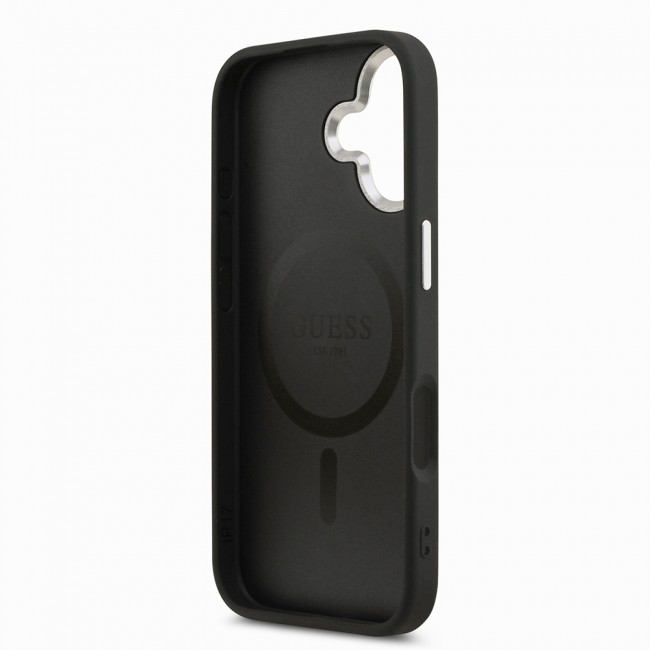 Apple iPhone 17 Kılıf Guess Orjinal Lisanslı M-safe Şarj Özellikli PU Deri Metal Kamera Çerçeveli Üçgen Logolu Kapak Apple iPhone 17 Kılıf Guess Orjinal Lisanslı M-safe Şarj Özellikli PU Deri Metal Kamera Çerçeveli Üçgen Logolu Kapak