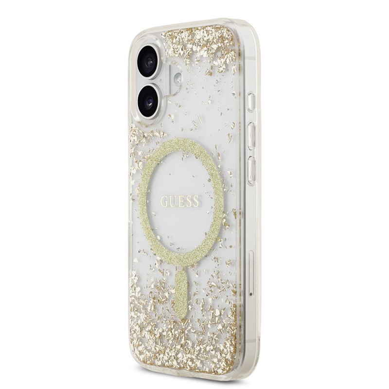 Bal-z Apple iPhone 17 Kılıf Guess Orjinal Lisanslı M-safe Şarj Özellikli Transparan Resin Bottom Kapak