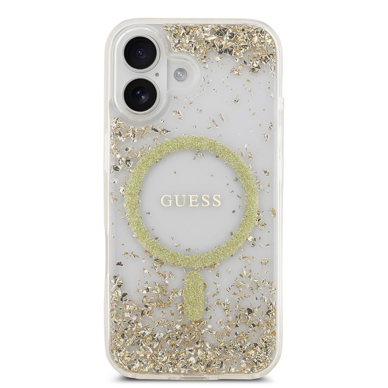 Bal-z Apple iPhone 17 Kılıf Guess Orjinal Lisanslı M-safe Şarj Özellikli Transparan Resin Bottom Kapak