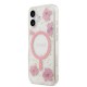 Bal-z Apple iPhone 17 Kılıf Guess Orjinal Lisanslı M-safe Şarj Özellikli Transparan Resin Flowers Kapak