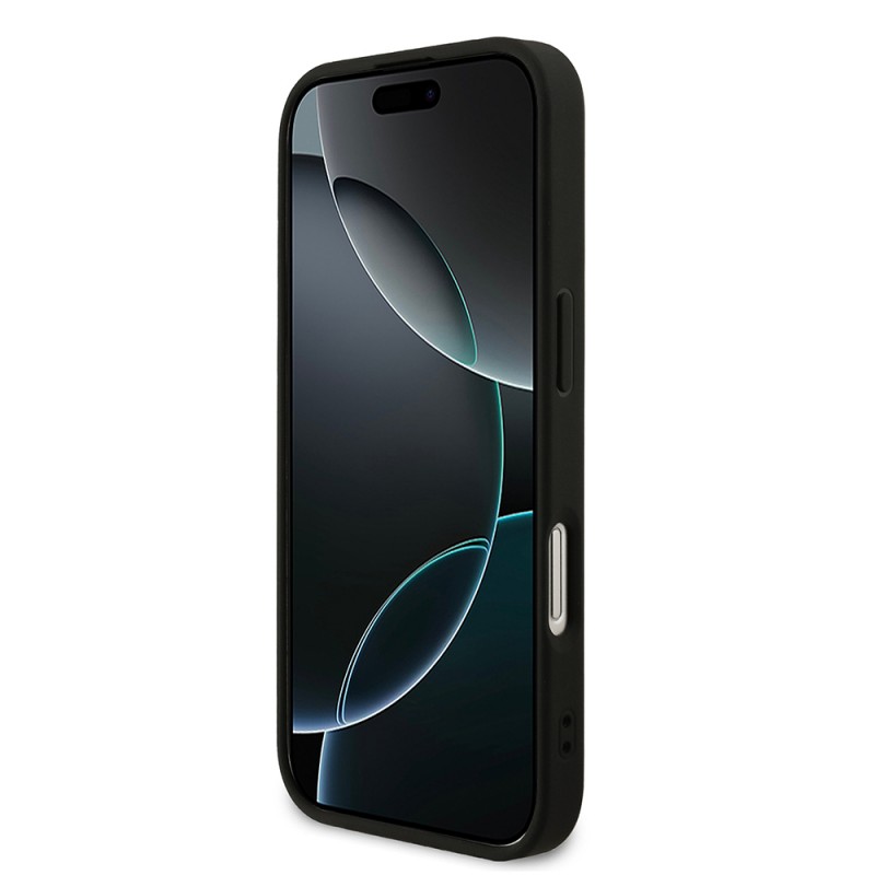 Bal-z Apple iPhone 17 Kılıf Guess Orjinal Lisanslı M-safe Şarj Özellikli Yazı Logolu PU Deri Kapak