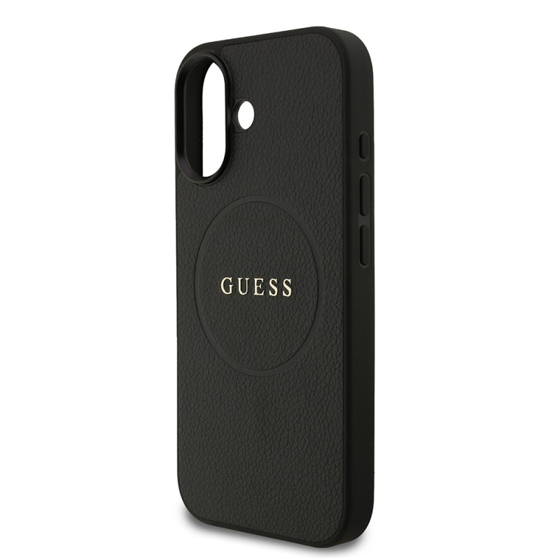 Bal-z Apple iPhone 17 Kılıf Guess Orjinal Lisanslı M-safe Şarj Özellikli Yazı Logolu PU Deri Kapak