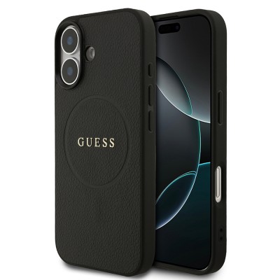 Bal-z Apple iPhone 17 Kılıf Guess Orjinal Lisanslı M-safe Şarj Özellikli Yazı Logolu PU Deri Kapak