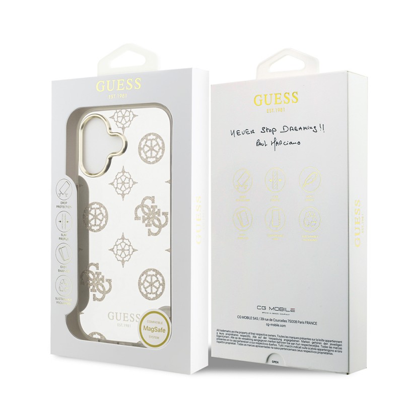 Bal-z Apple iPhone 17 Kılıf Guess Orjinal Lisanslı Metal Kamera Çerçeveli Simli Aynalı Kapak