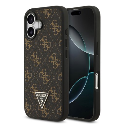 Bal-z Apple iPhone 17 Kılıf Guess Orjinal Lisanslı PU Deri 4G Desenli Üçgen Logolu Kapak