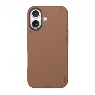 Apple iPhone 17 Kılıf M-safe Şarj Özellikli Basit Mat Deri Desenli Youngkit Tech Fashion Serisi Kapak Apple iPhone 17 Kılıf M-safe Şarj Özellikli Basit Mat Deri Desenli Youngkit Tech Fashion Serisi Kapak
