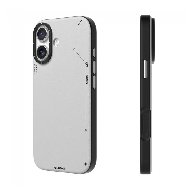 Apple iPhone 17 Kılıf M-safe Şarj Özellikli Basit Mat Deri Desenli Youngkit Tech Fashion Serisi Kapak Apple iPhone 17 Kılıf M-safe Şarj Özellikli Basit Mat Deri Desenli Youngkit Tech Fashion Serisi Kapak