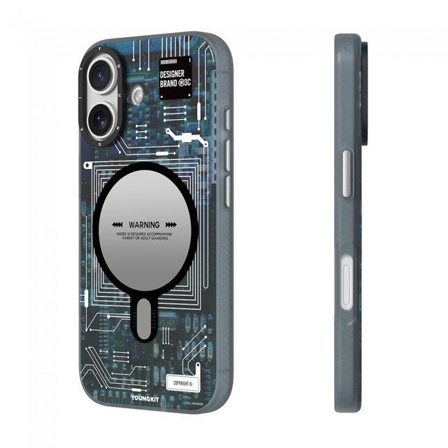 Apple iPhone 17 Kılıf M-safe Şarj Özellikli Kamera Denetim Butonlu Youngkit Technology Serisi Kapak Apple iPhone 17 Kılıf M-safe Şarj Özellikli Kamera Denetim Butonlu Youngkit Technology Serisi Kapak