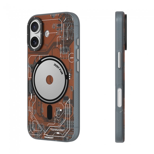 Apple iPhone 17 Kılıf M-safe Şarj Özellikli Kamera Denetim Butonlu Youngkit Technology Serisi Kapak Apple iPhone 17 Kılıf M-safe Şarj Özellikli Kamera Denetim Butonlu Youngkit Technology Serisi Kapak