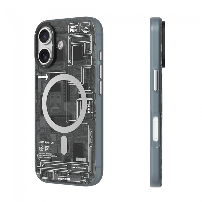 Apple iPhone 17 Kılıf M-safe Şarj Özellikli Kamera Denetim Butonlu Youngkit Technology Serisi Kapak Apple iPhone 17 Kılıf M-safe Şarj Özellikli Kamera Denetim Butonlu Youngkit Technology Serisi Kapak