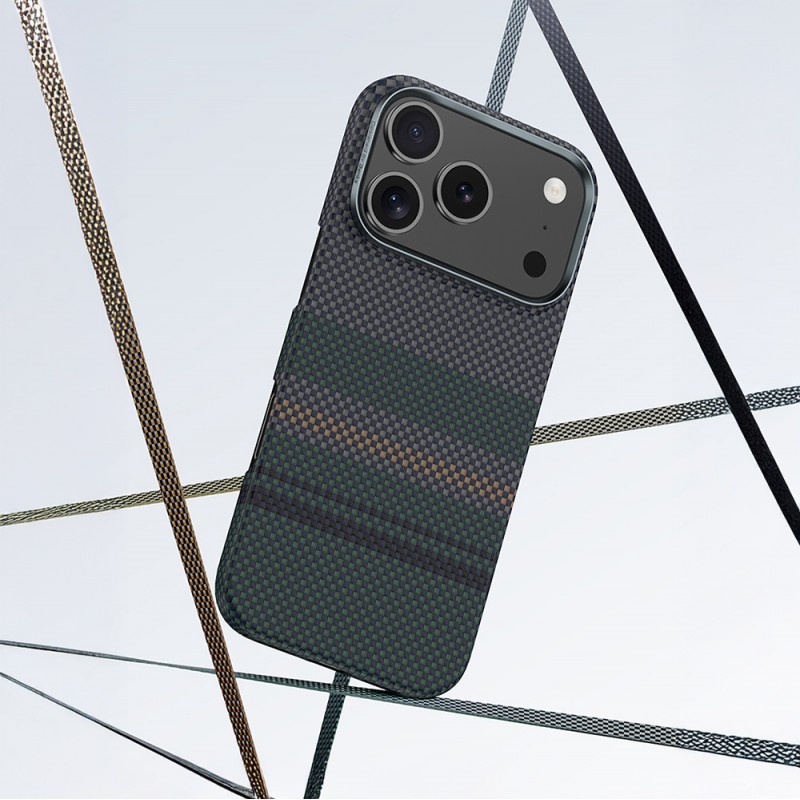 Bal-z Apple iPhone 17 Kılıf M-safe Şarj Özellikli Karbon Fiber Tasarımlı Benks Aurora ArmorAir Kevlar Kapak