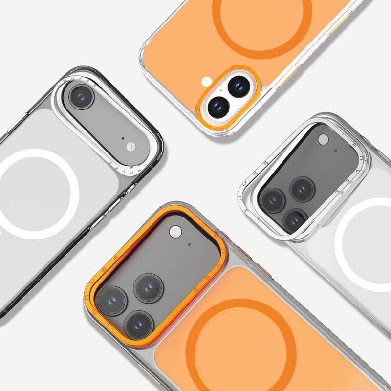 Bal-z Apple iPhone 17 Kılıf M-safe Şarj Özellikli Metal Kamera Çerçeveli Airbag Tasarımlı Lenyes CK221 Sert PC Kapak