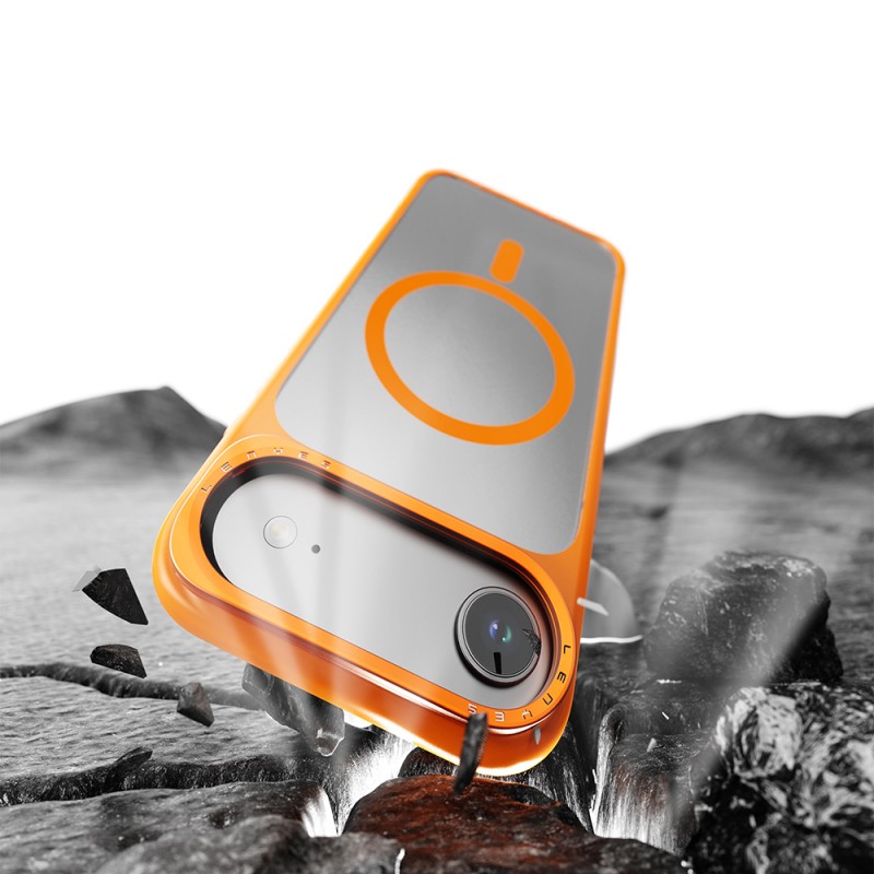 Bal-z Apple iPhone 17 Kılıf M-safe Şarj Özellikli Metal Kamera Standlı Lenyes CK226 PC Kapak