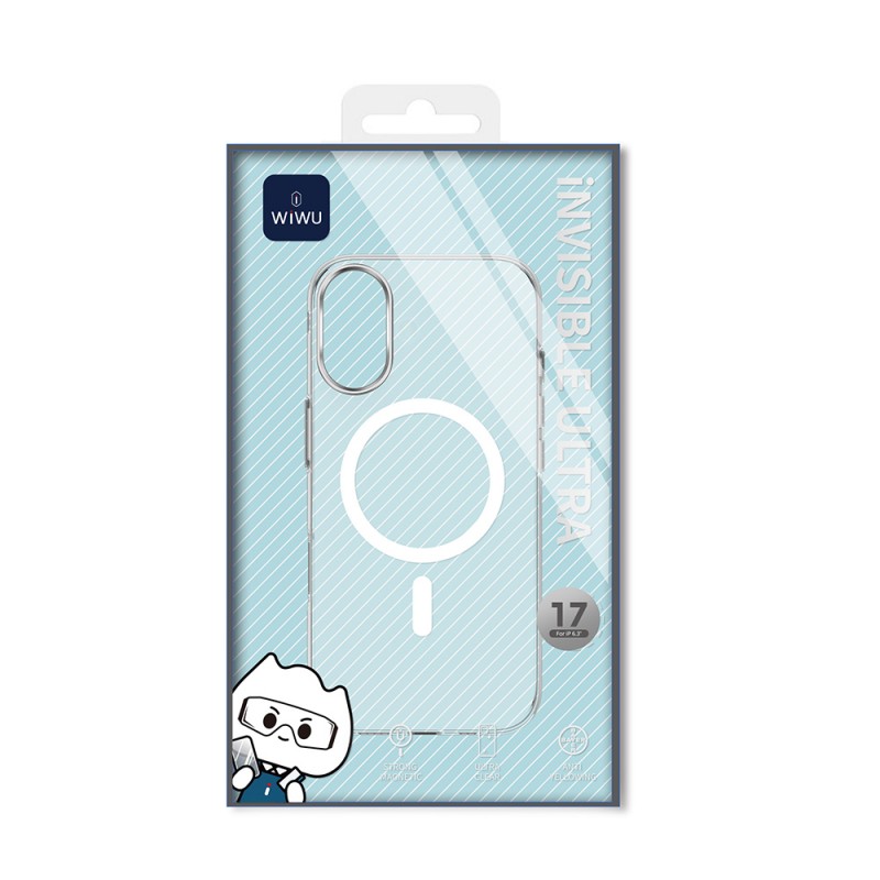 Bal-z Apple iPhone 17 Kılıf M-safe Şarj Özellikli Wiwu YXK-208 Invisible Ultra Sert PC Kapak