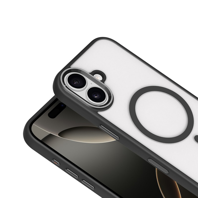 Bal-z Apple iPhone 17 Kılıf Wireless Şarj Özellikli Zore Krom M-safe Silikon Kapak