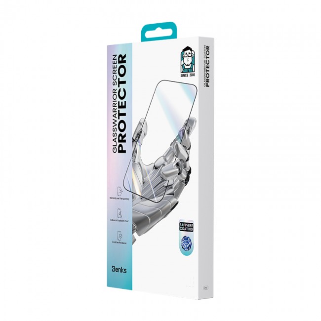 Apple iPhone 17 Pro Benks Glass Warrior Safir Coating 0.3mm Cam Ekran Koruyucu + Kolay Uygulama Aparatı Apple iPhone 17 Pro Benks Glass Warrior Safir Coating 0.3mm Cam Ekran Koruyucu + Kolay Uygulama Aparatı