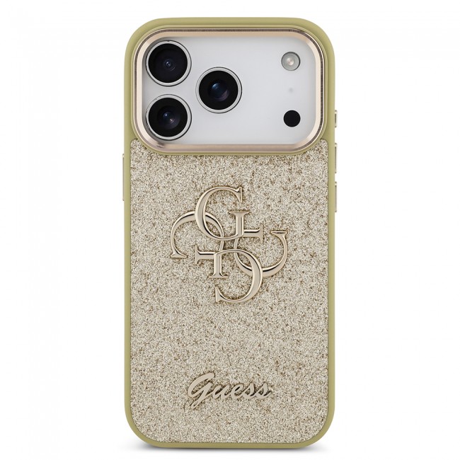 Apple iPhone 17 Pro Kılıf Guess Orjinal Lisanslı 4G Büyük Metal Kamera Çerçeveli ve Logolu Glitter Kapak Apple iPhone 17 Pro Kılıf Guess Orjinal Lisanslı 4G Büyük Metal Kamera Çerçeveli ve Logolu Glitter Kapak