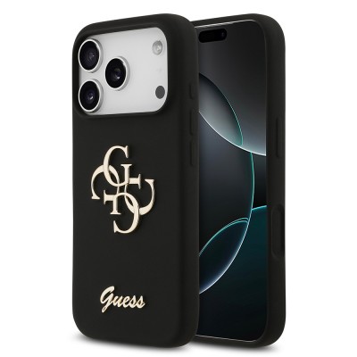 Bal-z Apple iPhone 17 Pro Kılıf Guess Orjinal Lisanslı Grained Yazı Logolu Kapak