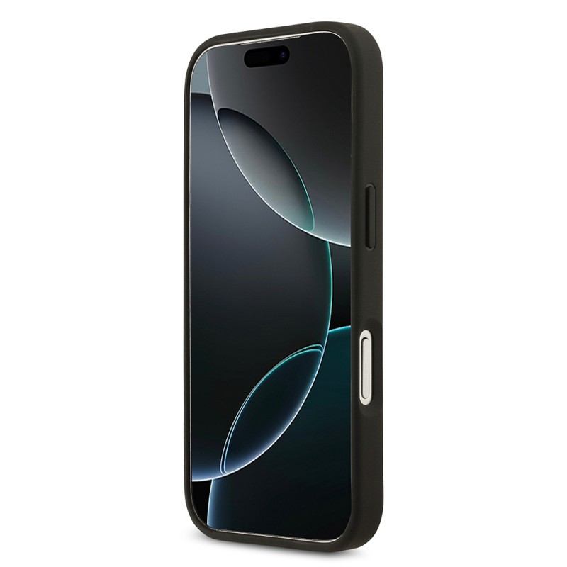 Bal-z Apple iPhone 17 Pro Kılıf Guess Orjinal Lisanslı Gül Baskılı Büyük Metal Logo Dizaynlı Kapak