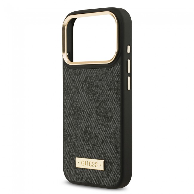 Apple iPhone 17 Pro Kılıf Guess Orjinal Lisanslı M-safe Şarj Özellikli 4G Desenli PU Metal Plaka Klasik Logolu Kapak Apple iPhone 17 Pro Kılıf Guess Orjinal Lisanslı M-safe Şarj Özellikli 4G Desenli PU Metal Plaka Klasik Logolu Kapak