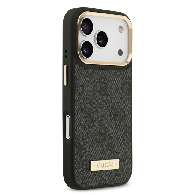 Apple iPhone 17 Pro Kılıf Guess Orjinal Lisanslı M-safe Şarj Özellikli 4G Desenli PU Metal Plaka Klasik Logolu Kapak Apple iPhone 17 Pro Kılıf Guess Orjinal Lisanslı M-safe Şarj Özellikli 4G Desenli PU Metal Plaka Klasik Logolu Kapak