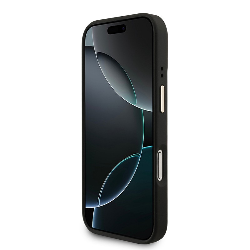 Bal-z Apple iPhone 17 Pro Kılıf Guess Orjinal Lisanslı M-safe Şarj Özellikli 4G Metal Büyük Logolu Kartlıklı Kapak