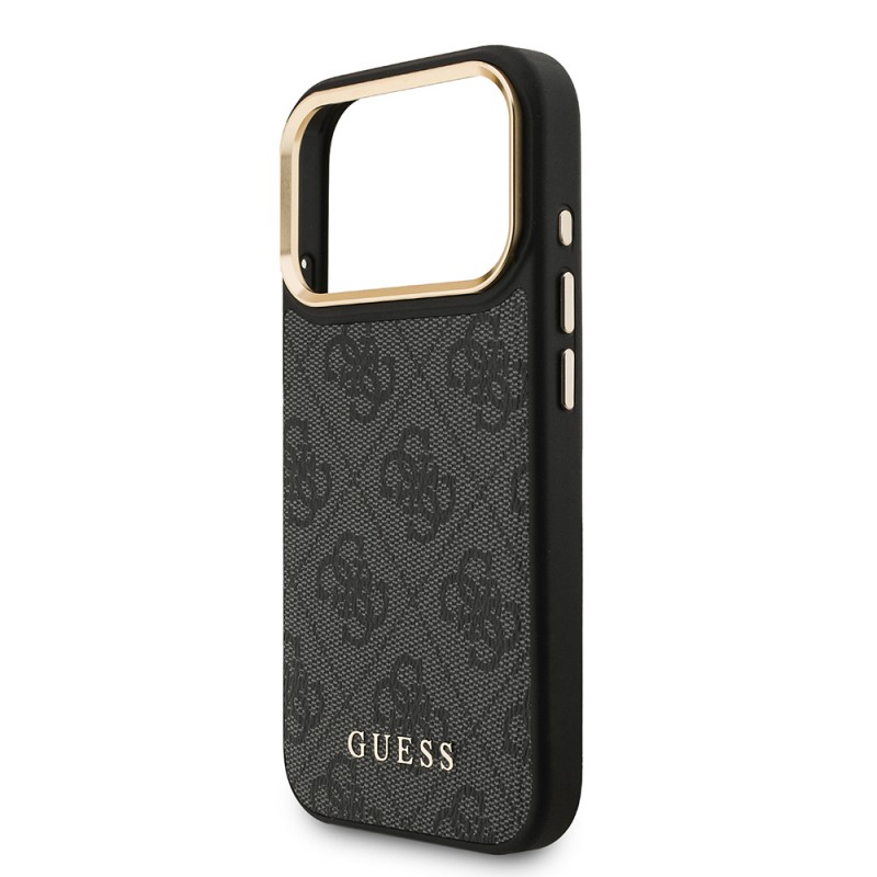 Bal-z Apple iPhone 17 Pro Kılıf Guess Orjinal Lisanslı M-safe Şarj Özellikli 4G Metal Büyük Logolu Kartlıklı Kapak