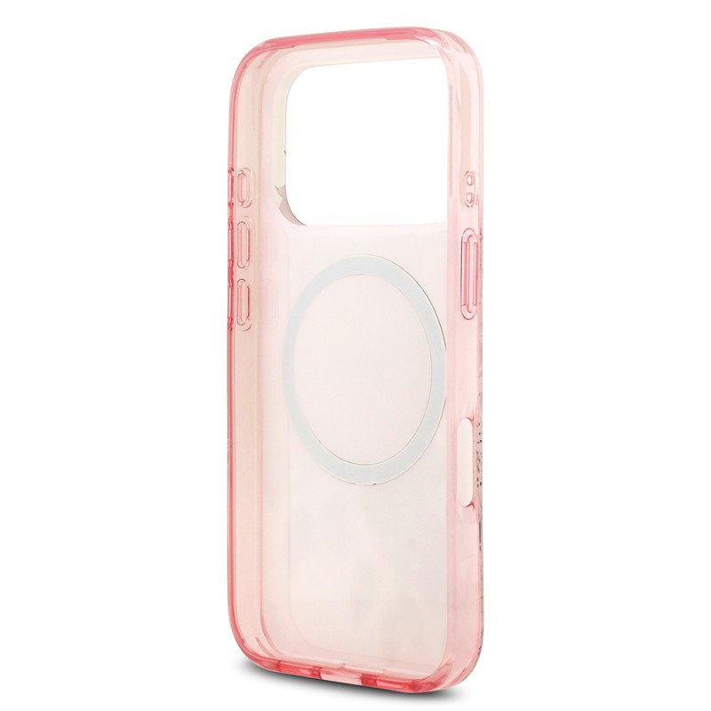 Bal-z Apple iPhone 17 Pro Kılıf Guess Orjinal Lisanslı M-safe Şarj Özellikli Flower Tonal Circle Kapak