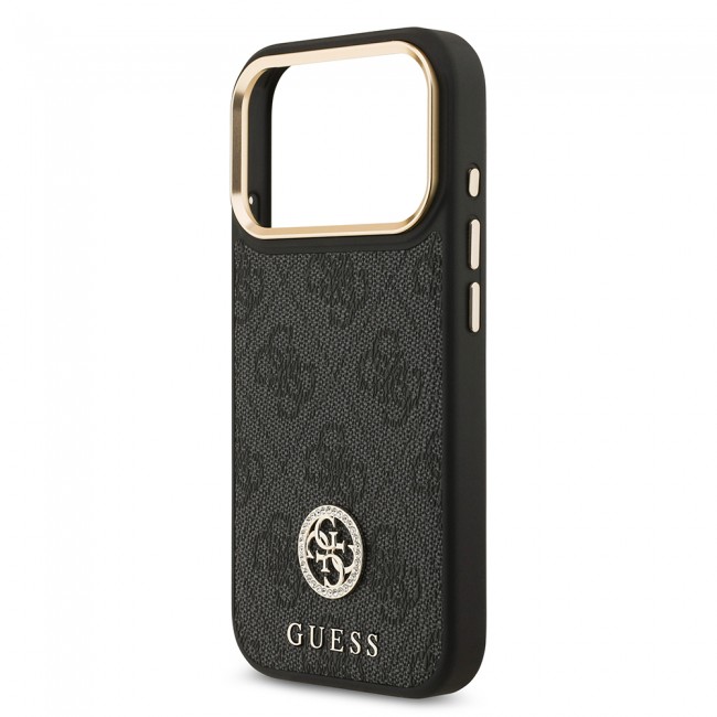 Apple iPhone 17 Pro Kılıf Guess Orjinal Lisanslı M-safe Şarj Özellikli Gold Metal Kamera Çerçeveli Taşlı 4G Logolu Kapak Apple iPhone 17 Pro Kılıf Guess Orjinal Lisanslı M-safe Şarj Özellikli Gold Metal Kamera Çerçeveli Taşlı 4G Logolu Kapak