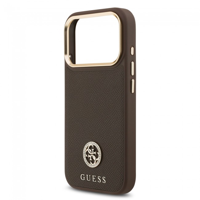 Apple iPhone 17 Pro Kılıf Guess Orjinal Lisanslı M-safe Şarj Özellikli Grained Yazı ve Taşlı 4G Logolu Kapak Apple iPhone 17 Pro Kılıf Guess Orjinal Lisanslı M-safe Şarj Özellikli Grained Yazı ve Taşlı 4G Logolu Kapak