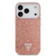 Bal-z Apple iPhone 17 Pro Kılıf Guess Orjinal Lisanslı M-safe Şarj Özellikli Metal Kamera Çerçeveli Üçgen Logolu Glitter Kapak