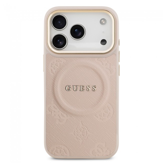 Apple iPhone 17 Pro Kılıf Guess Orjinal Lisanslı M-safe Şarj Özellikli Sıcak Baskılı Yazı Logolu PU Deri Peony Kapak Apple iPhone 17 Pro Kılıf Guess Orjinal Lisanslı M-safe Şarj Özellikli Sıcak Baskılı Yazı Logolu PU Deri Peony Kapak