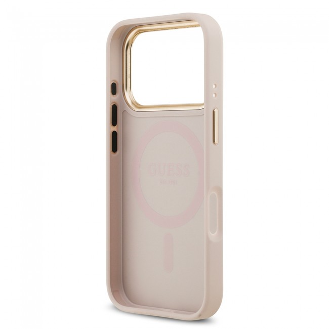 Apple iPhone 17 Pro Kılıf Guess Orjinal Lisanslı M-safe Şarj Özellikli Sıcak Baskılı Yazı Logolu PU Deri Peony Kapak Apple iPhone 17 Pro Kılıf Guess Orjinal Lisanslı M-safe Şarj Özellikli Sıcak Baskılı Yazı Logolu PU Deri Peony Kapak