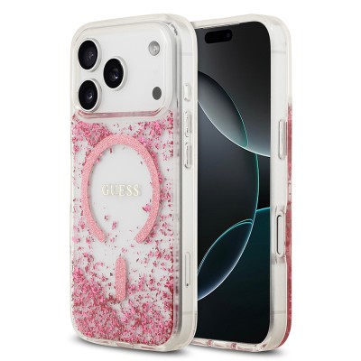 Bal-z Apple iPhone 17 Pro Kılıf Guess Orjinal Lisanslı M-safe Şarj Özellikli Transparan Resin Bottom Kapak